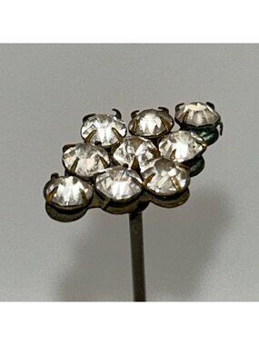 Antique Victorian Paste Stone Hatpin Rhinestones 9 Inch Edwardian Era Jewelry